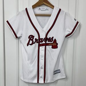 Majestic Women's Braves White Jersey with Red and Black Accents #5 Freeman